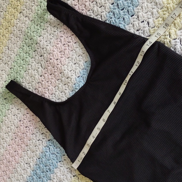 Topshop US 10 Black Ribbed No-Snap Bodysuit *FLAWED* - Picture 5 of 14